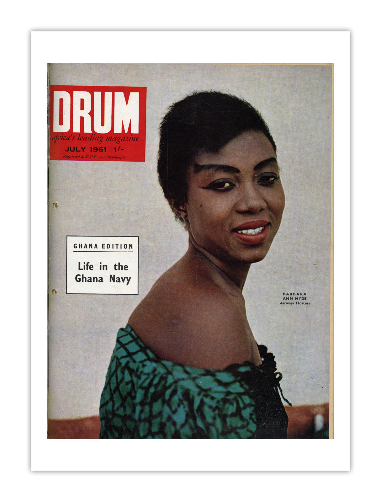Ghana Drum Magazine cover, July 1961 – archival poster print