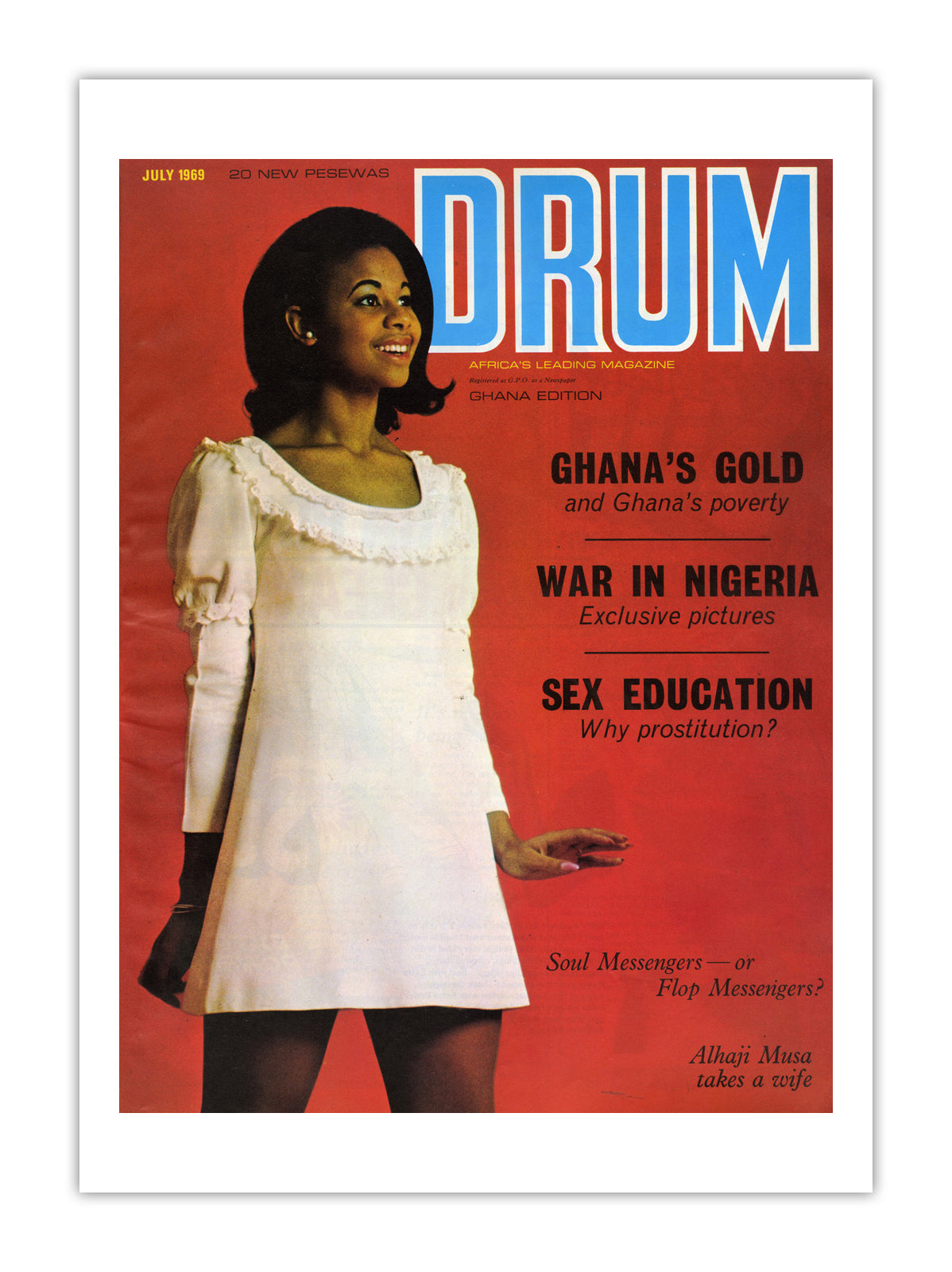 Ghana Drum Magazine cover, July 1969 – archival poster print