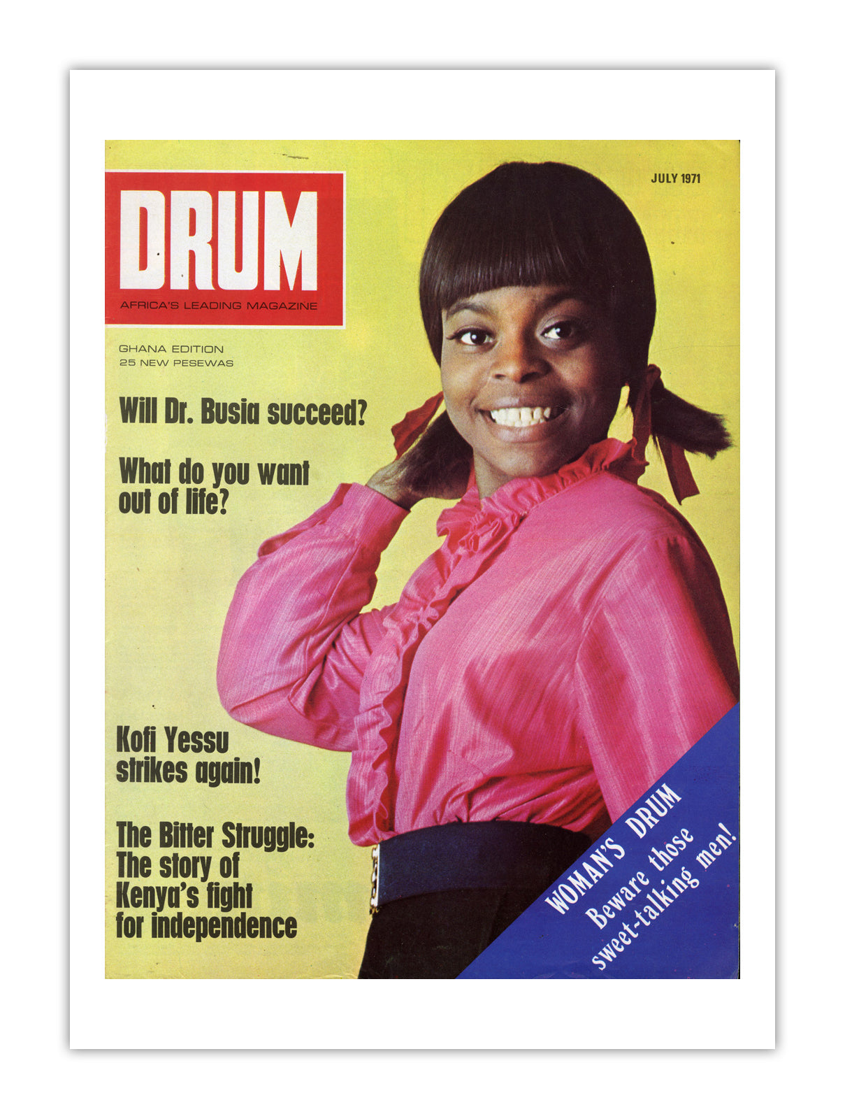 Ghana Drum Magazine cover, July 1971 – archival poster print