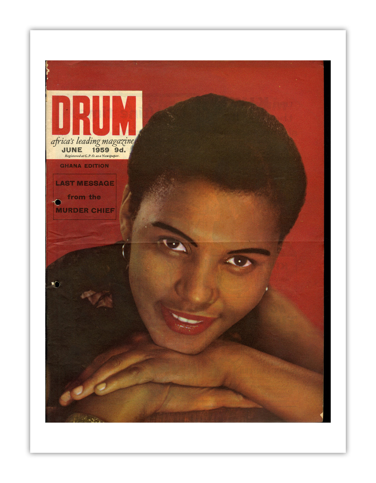 Ghana Drum Magazine cover, June 1959 – archival poster print