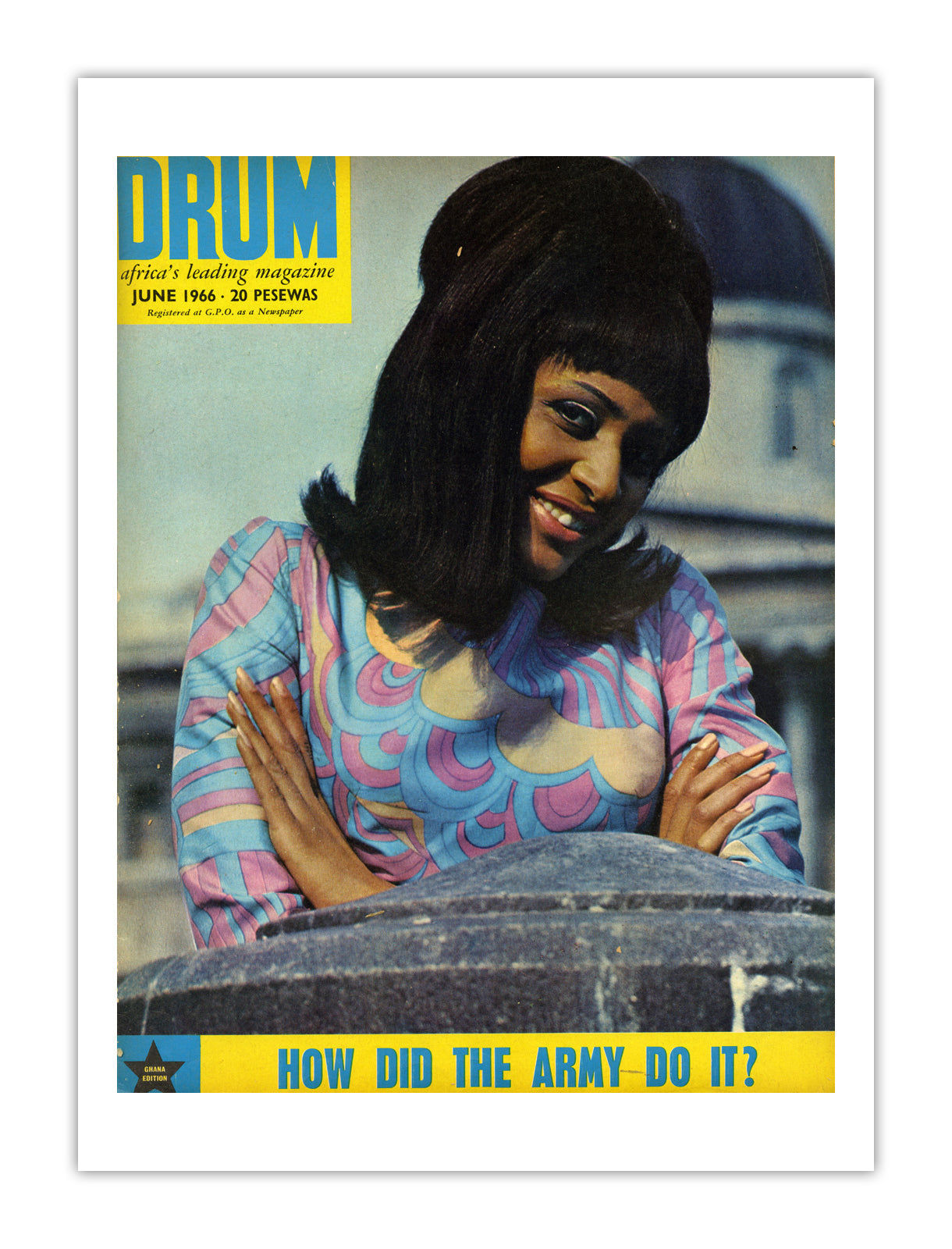 Ghana Drum Magazine cover, June 1966 – archival poster print