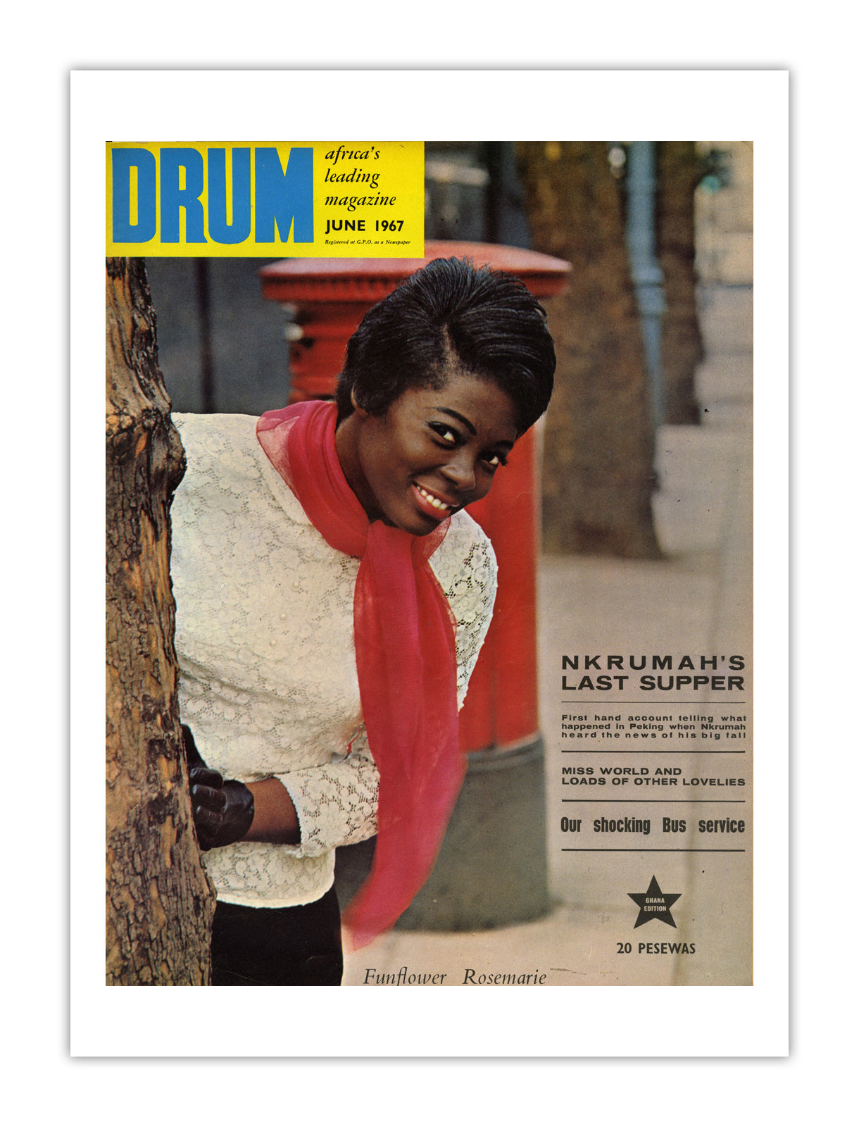 Ghana Drum Magazine cover, June 1967 – archival poster print