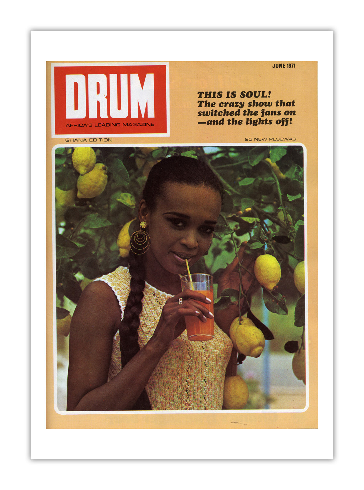 Ghana Drum Magazine cover, June 1971 – archival poster print
