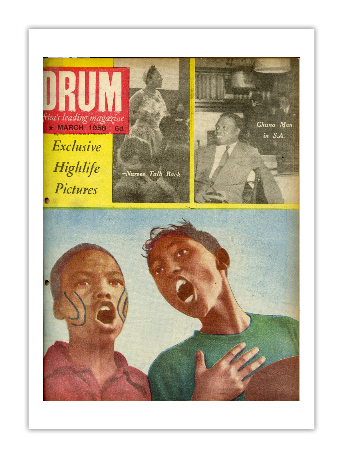 Ghana Drum Magazine cover, March 1958 – archival poster print