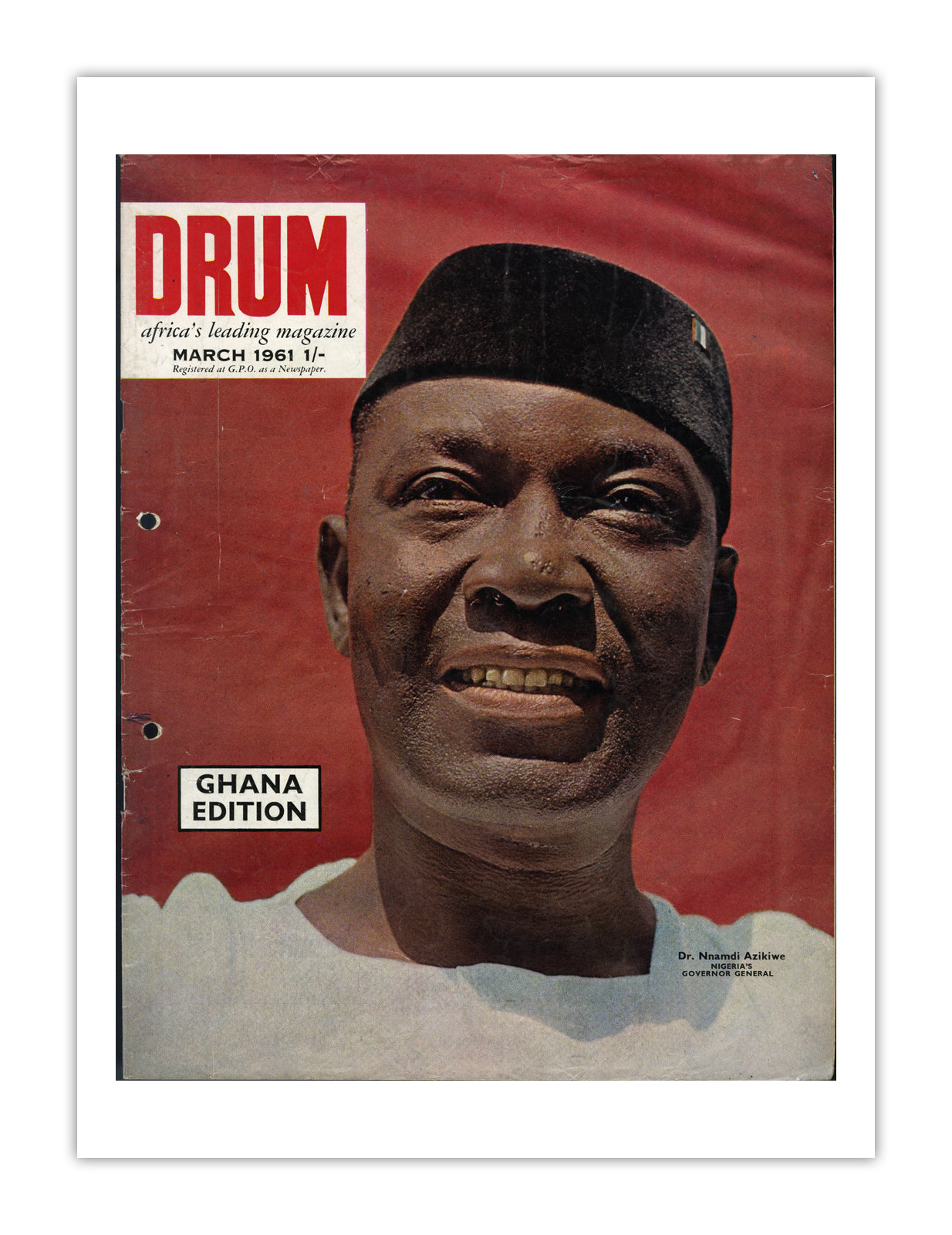 Ghana Drum Magazine cover, March 1961 – archival poster print