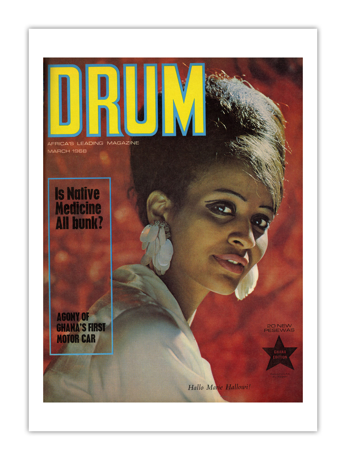 Ghana Drum Magazine cover, March 1968 – archival poster print