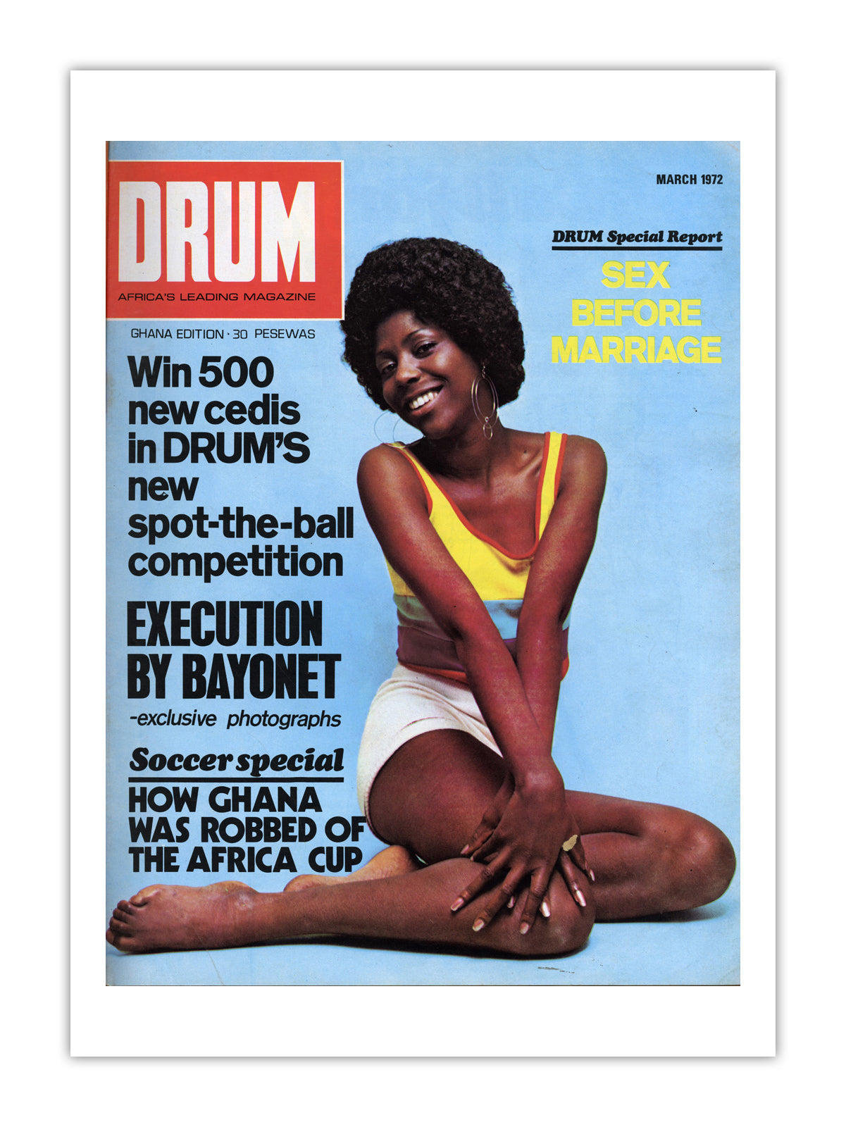 Ghana Drum Magazine cover, March 1972 – archival poster print