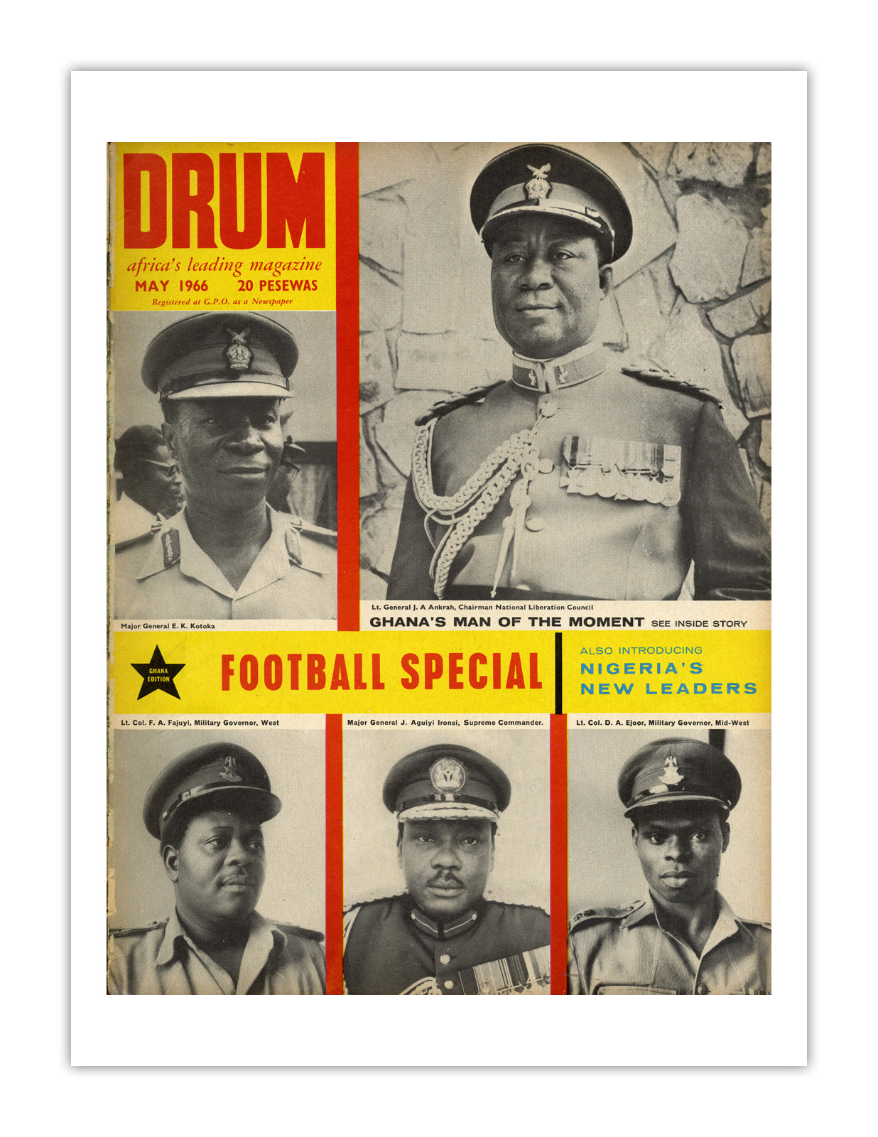 Ghana Drum Magazine cover, May 1966 – archival poster print