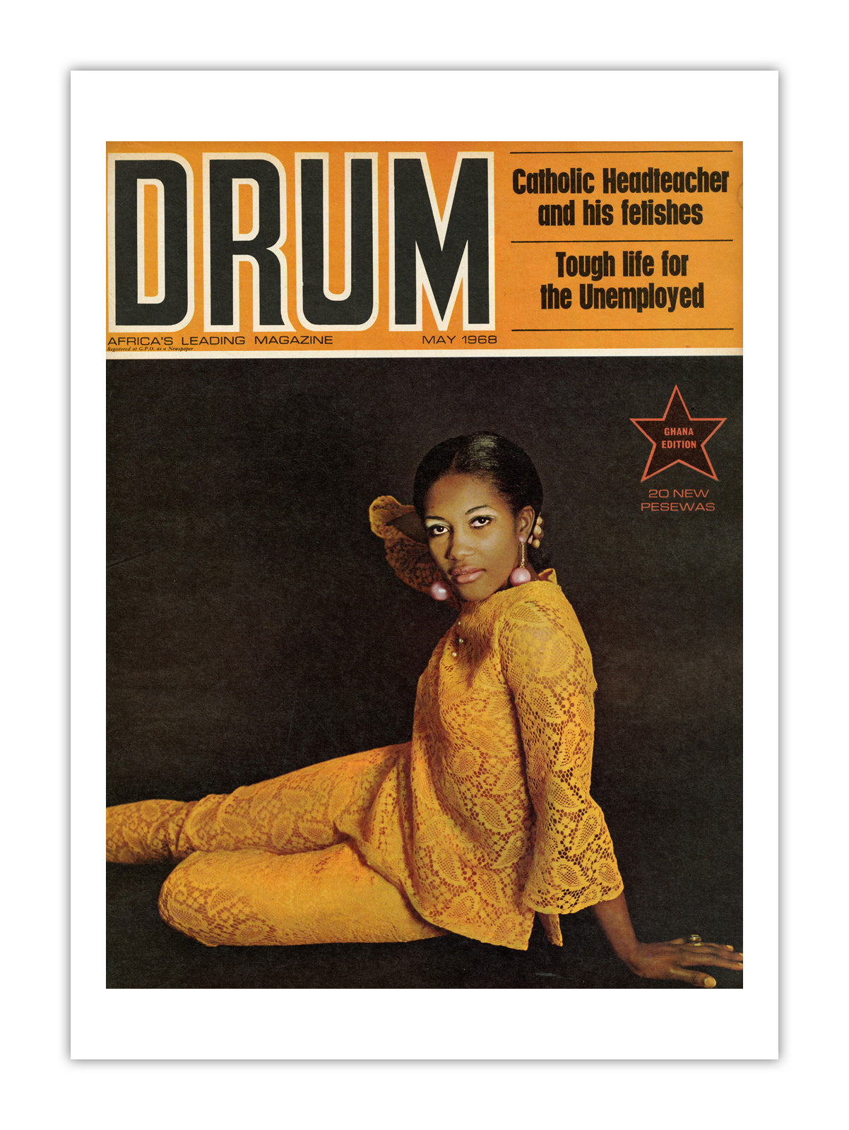 Ghana Drum Magazine cover, May 1968 – archival poster print