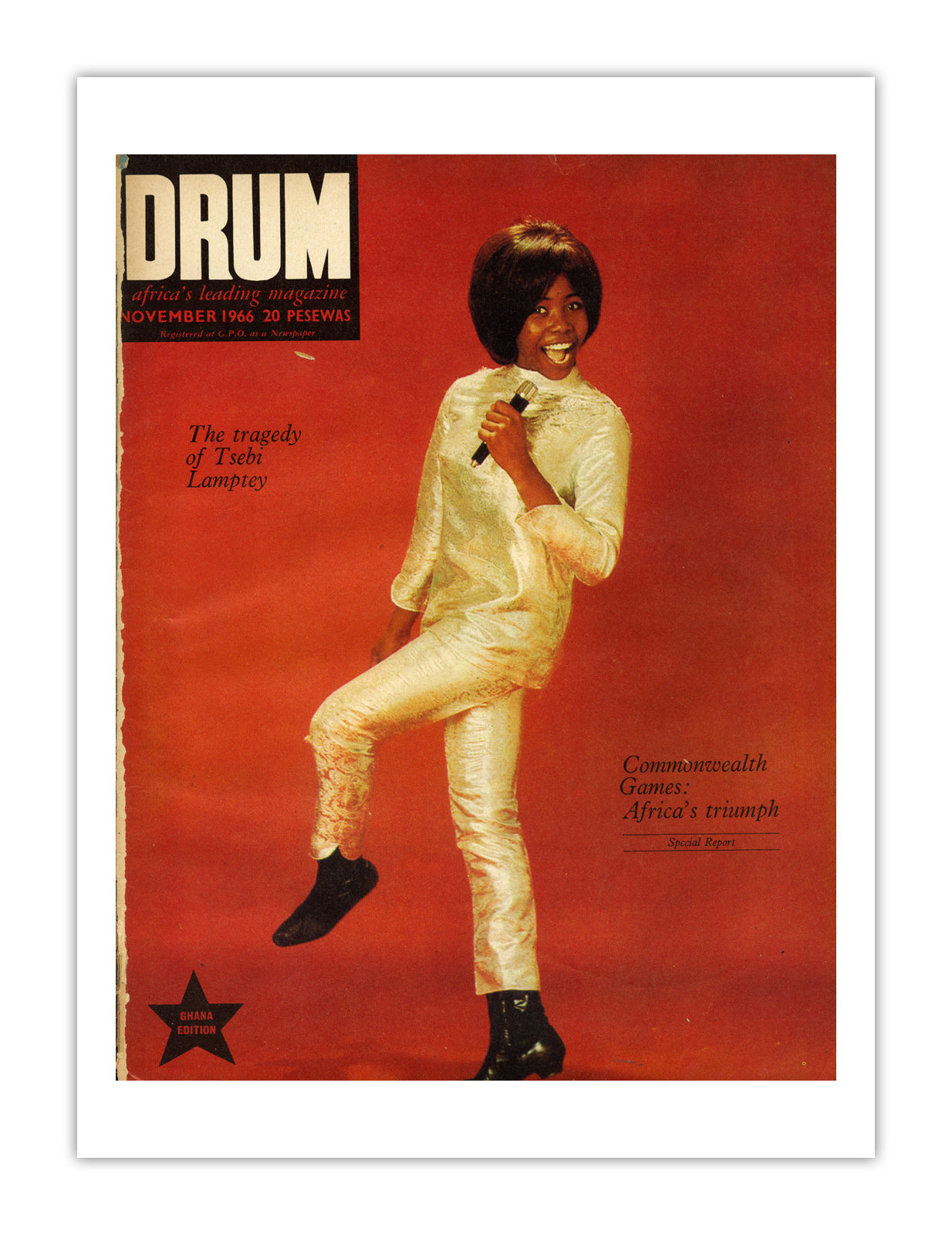 Ghana Drum Magazine cover, November 1966 – archival poster print