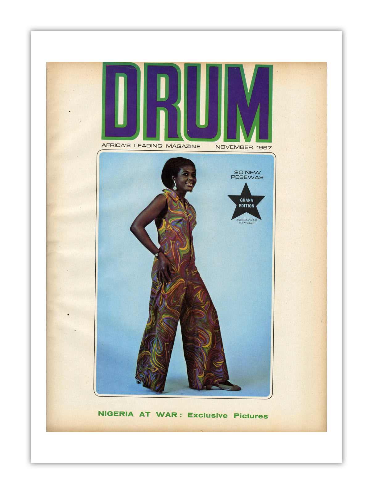 Ghana Drum Magazine cover, November 1967 – archival poster print