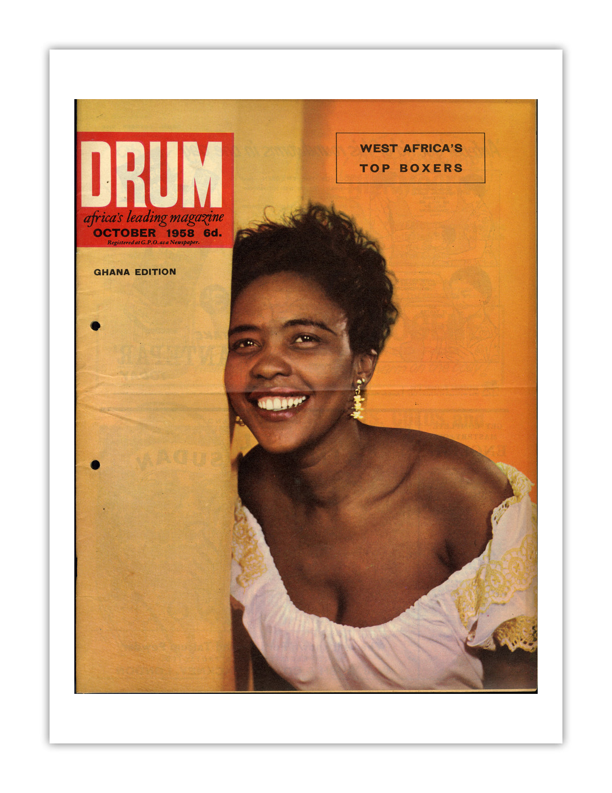 Ghana Drum Magazine cover, October 1958 – archival poster print