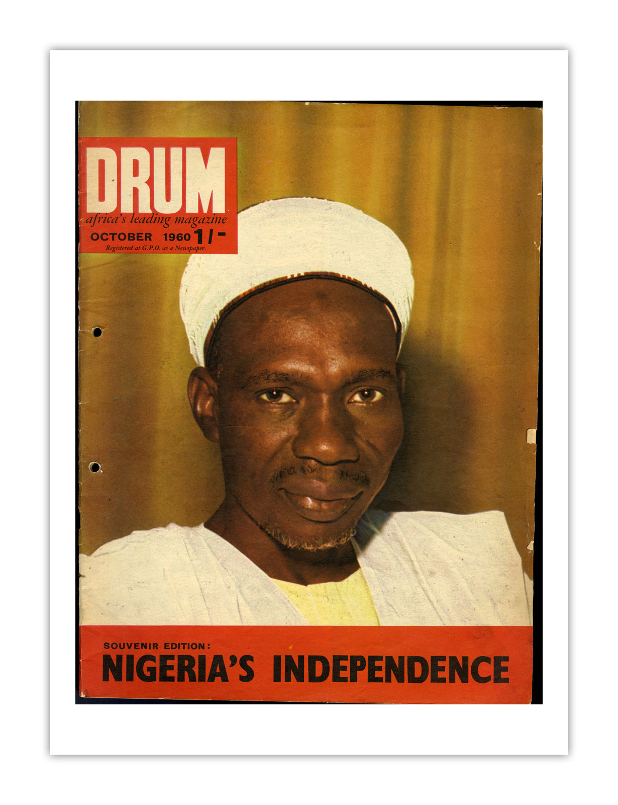 Ghana Drum Magazine cover, October 1960 – archival poster print