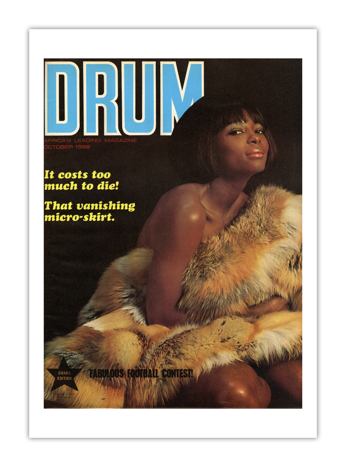 Ghana Drum Magazine cover, October 1968 – archival poster print