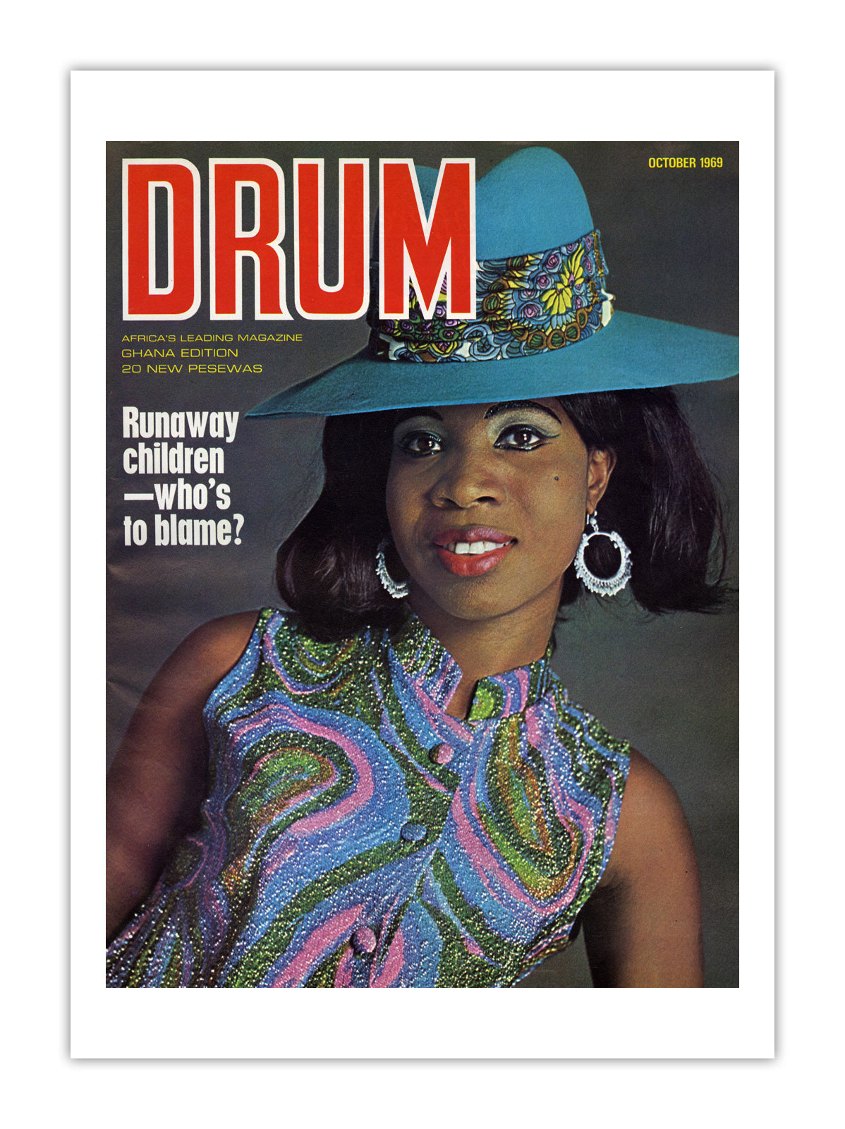 Ghana Drum Magazine cover, October 1969 – archival poster print