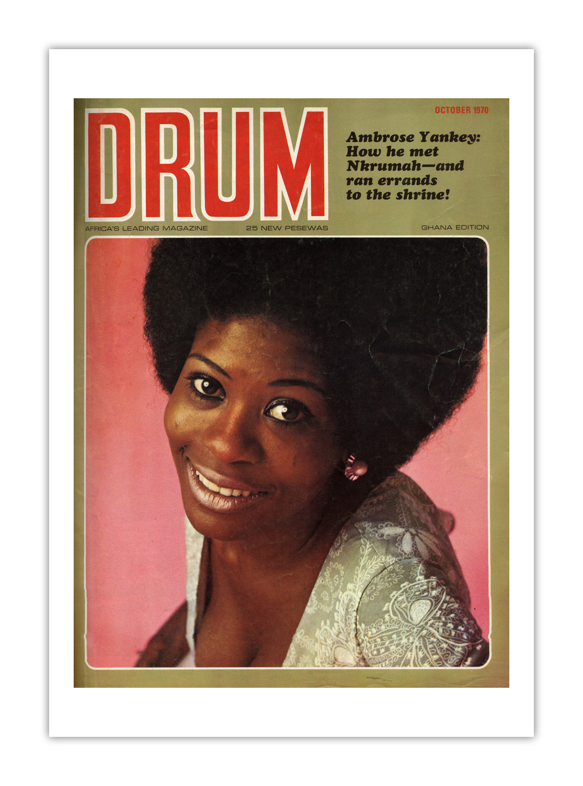 Ghana Drum Magazine cover, October 1970 – archival poster print