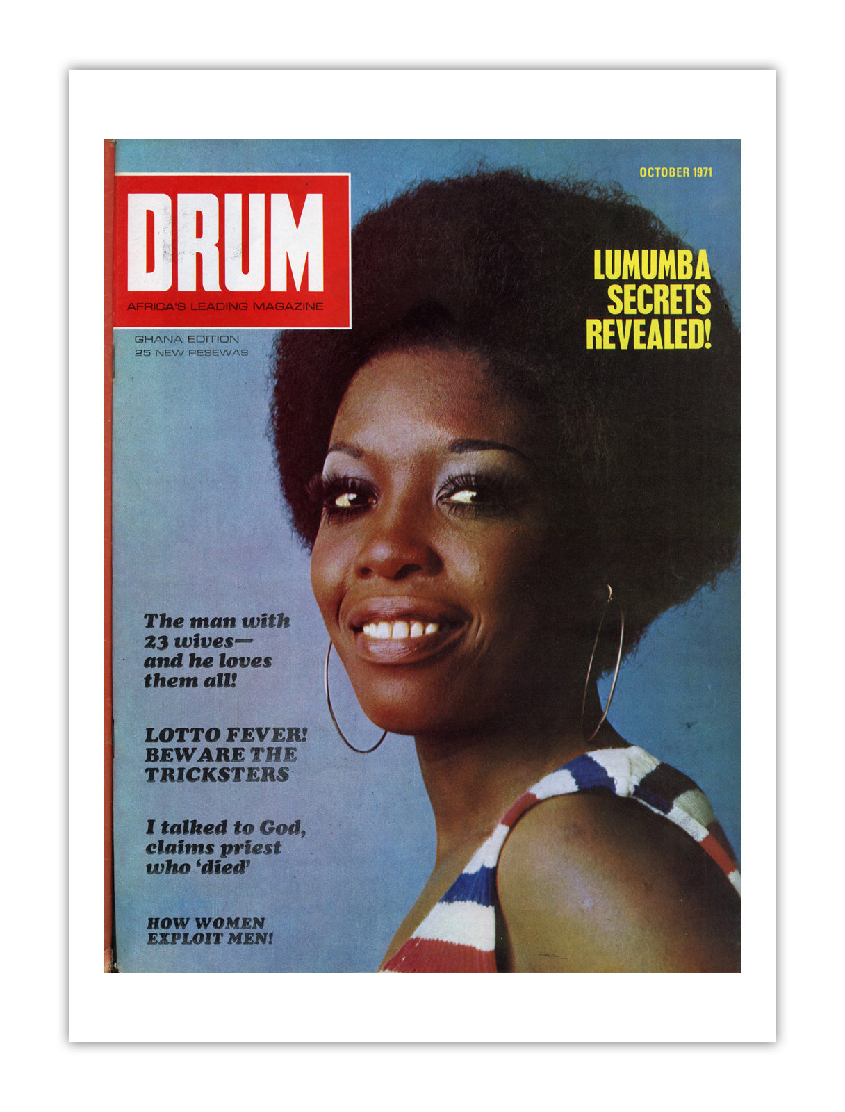 Ghana Drum Magazine cover, October 1971 – archival poster print