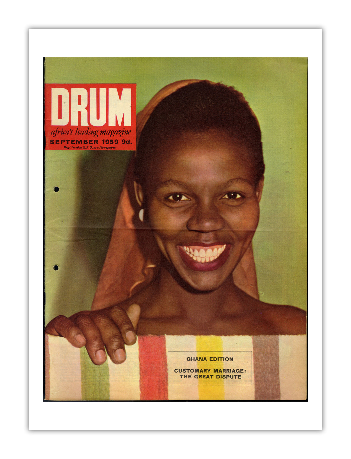 Ghana Drum Magazine cover, September 1959 – archival poster print