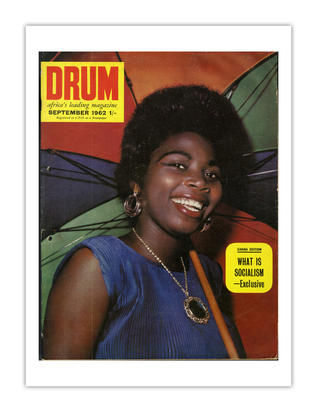 Ghana Drum Magazine cover, September 1962 – archival poster print