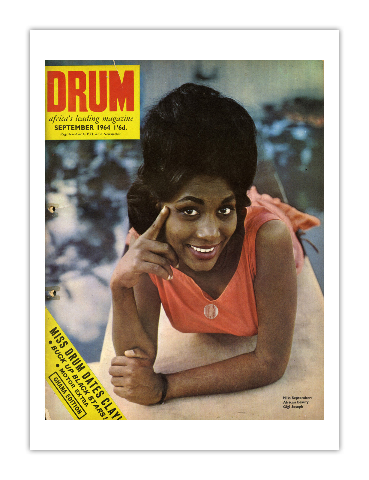 Ghana Drum Magazine cover, September 1964 – archival poster print