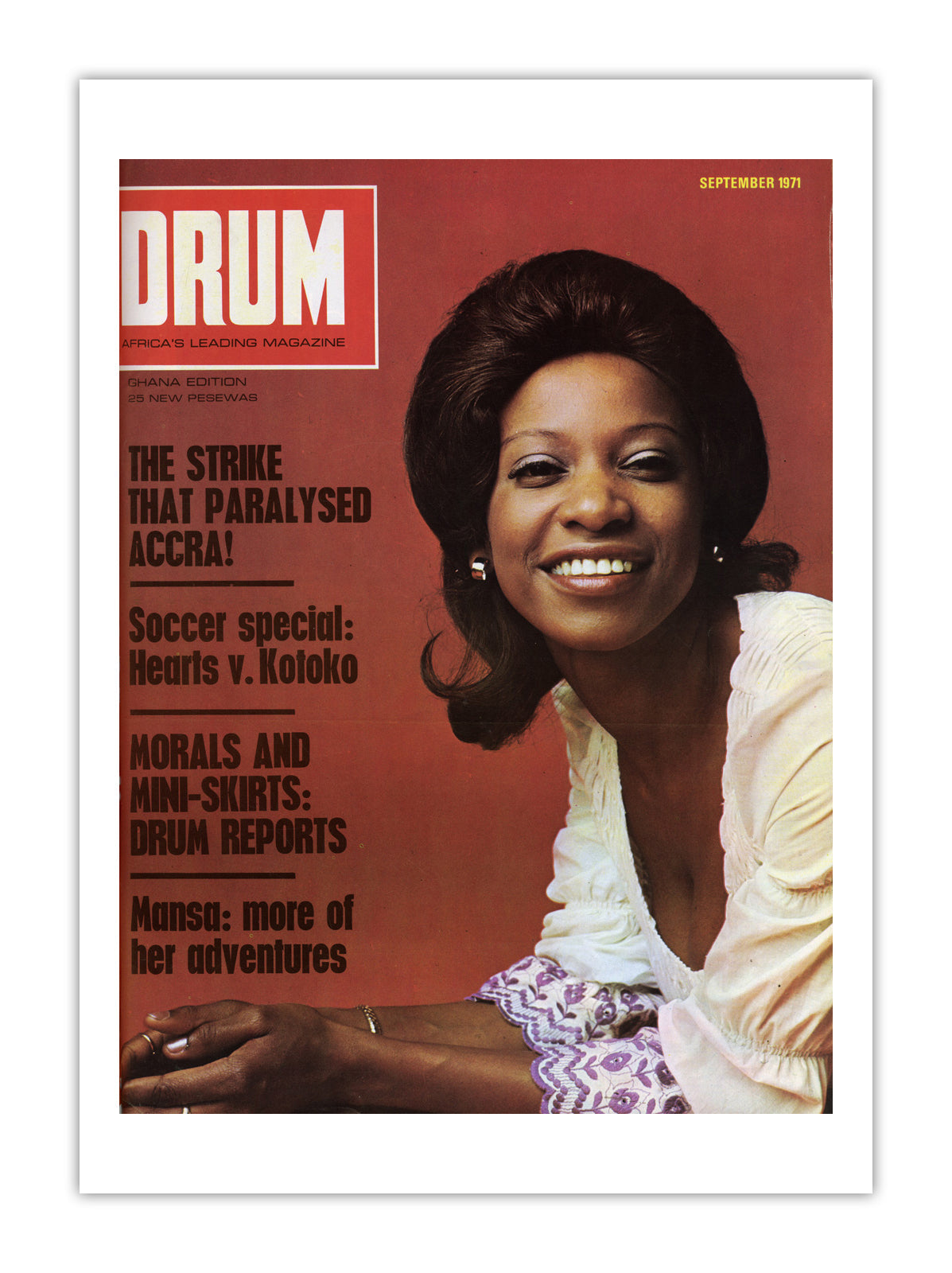 Ghana Drum Magazine cover, September 1971 – archival poster print