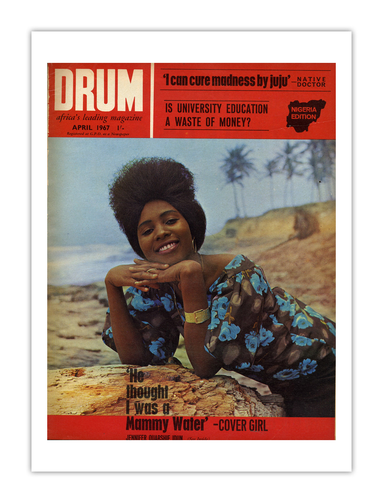 Nigeria Drum Magazine cover, April 1967 – archival poster print