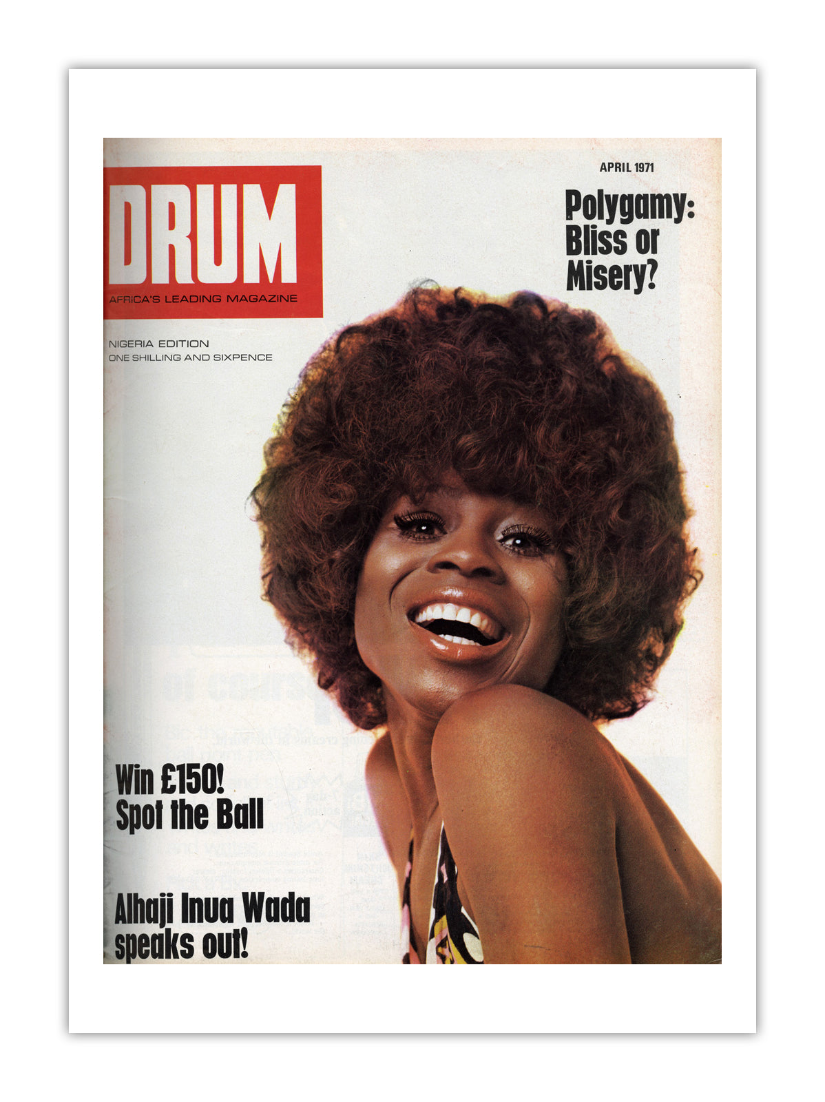 Nigeria Drum Magazine cover, April 1971 – archival poster print