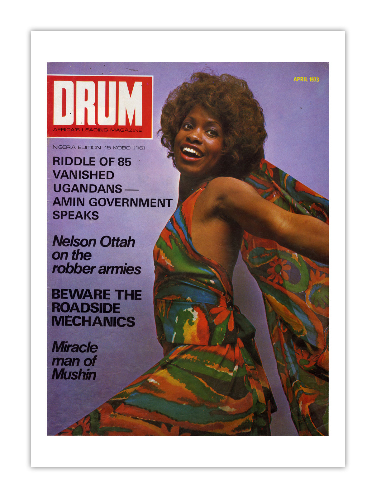 Nigeria Drum Magazine cover, April 1973 – archival poster print