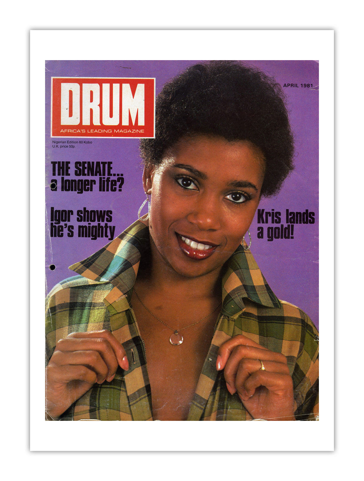 Nigeria Drum Magazine cover, April 1981 – archival poster print