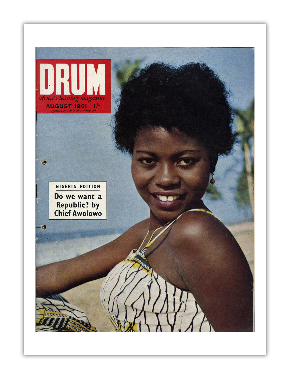 Nigeria Drum Magazine cover, August 1961 – archival poster print