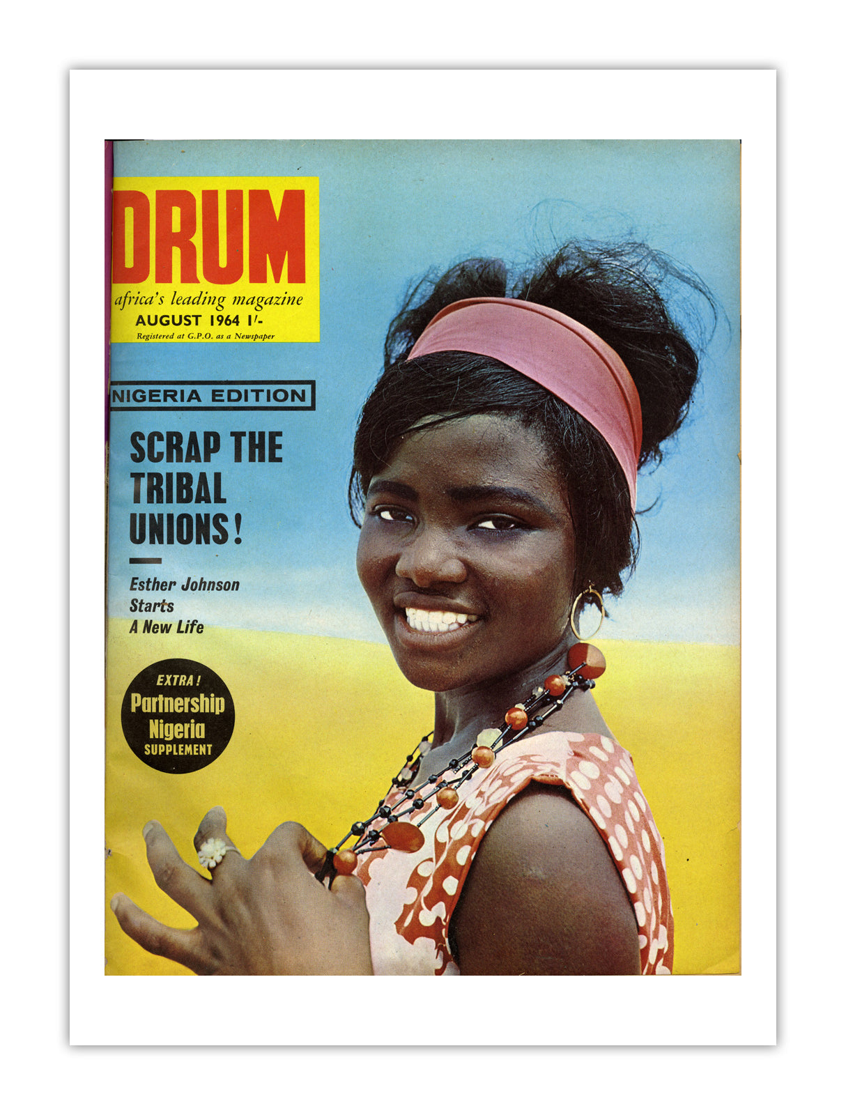 Nigeria Drum Magazine cover, August 1964 – archival poster print