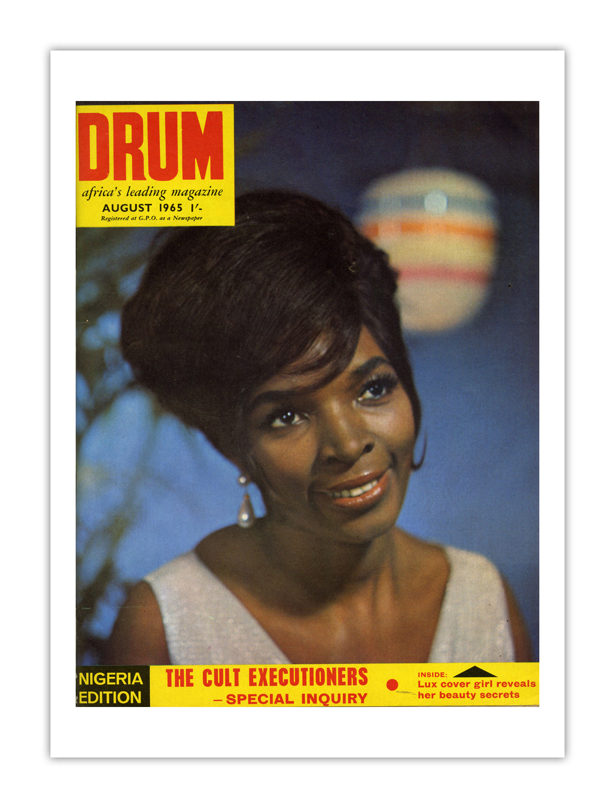 Nigeria Drum Magazine cover, August 1965 – archival poster print