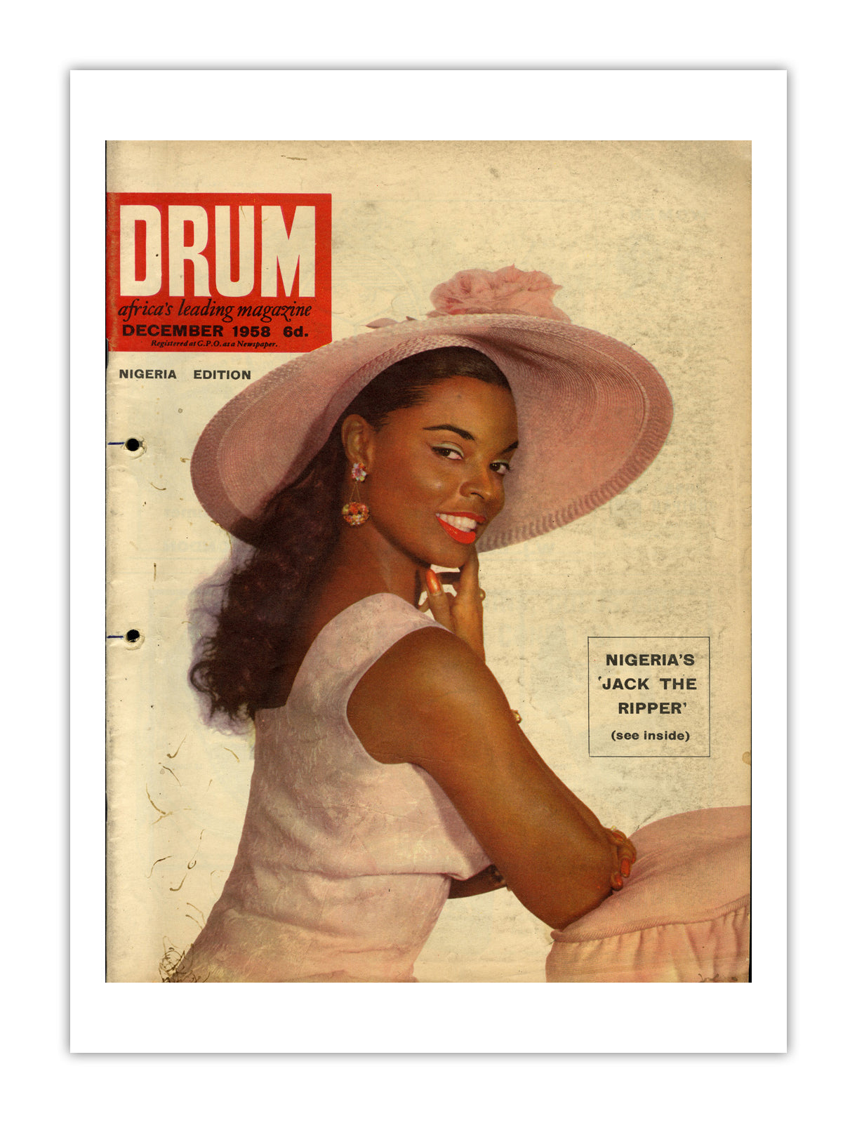 Nigeria Drum Magazine cover, December 1958 – archival poster print