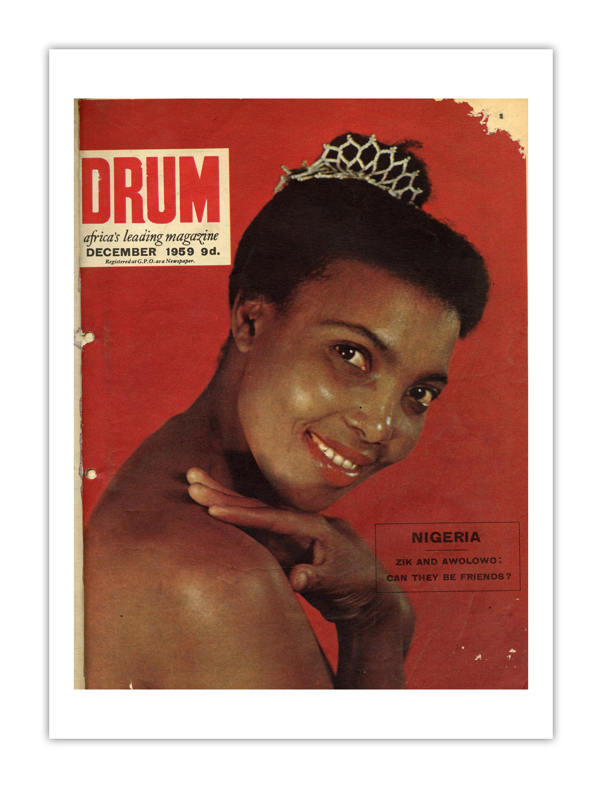 Nigeria Drum Magazine cover, December 1959 – archival poster print