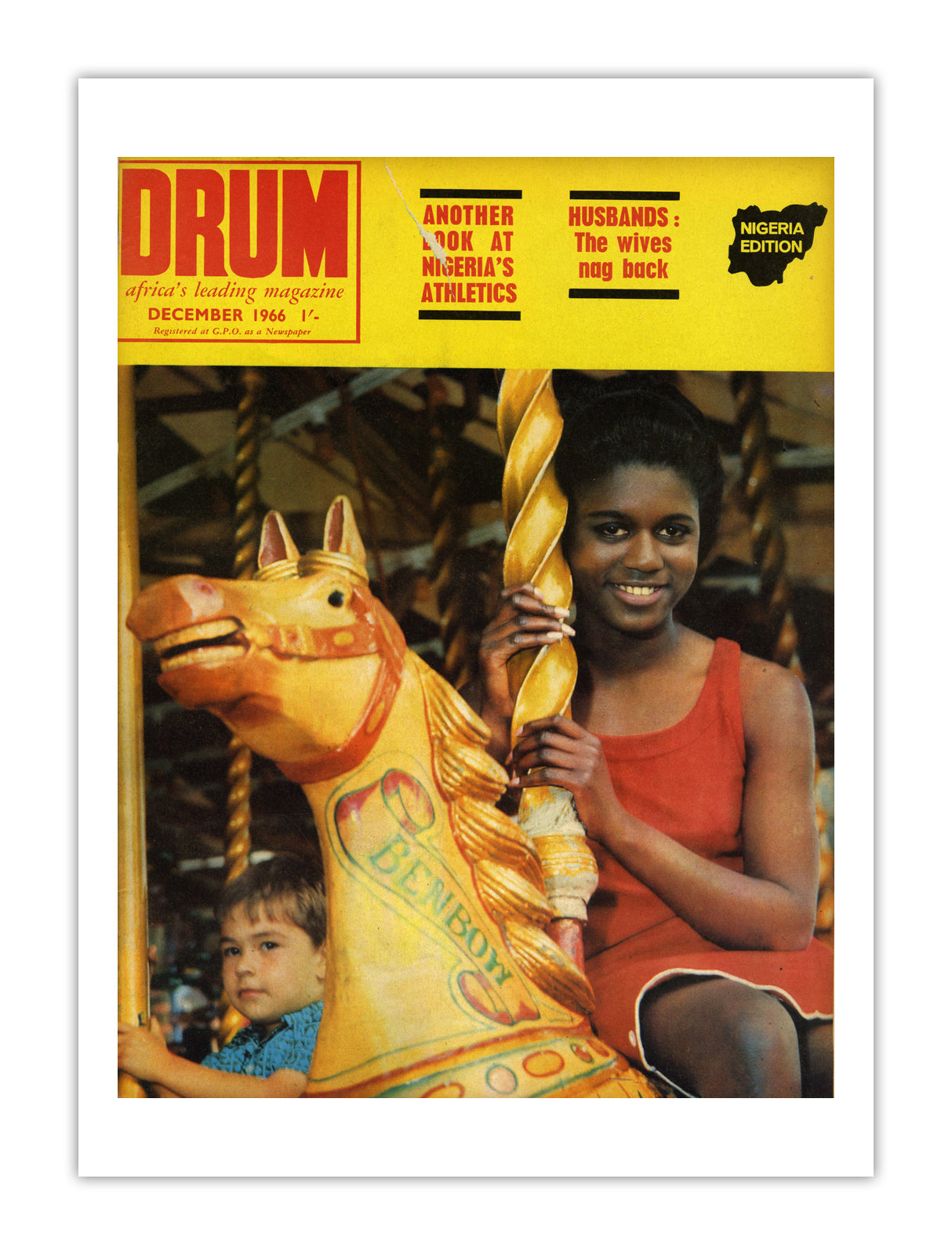 Nigeria Drum Magazine cover, December 1966 – archival poster print