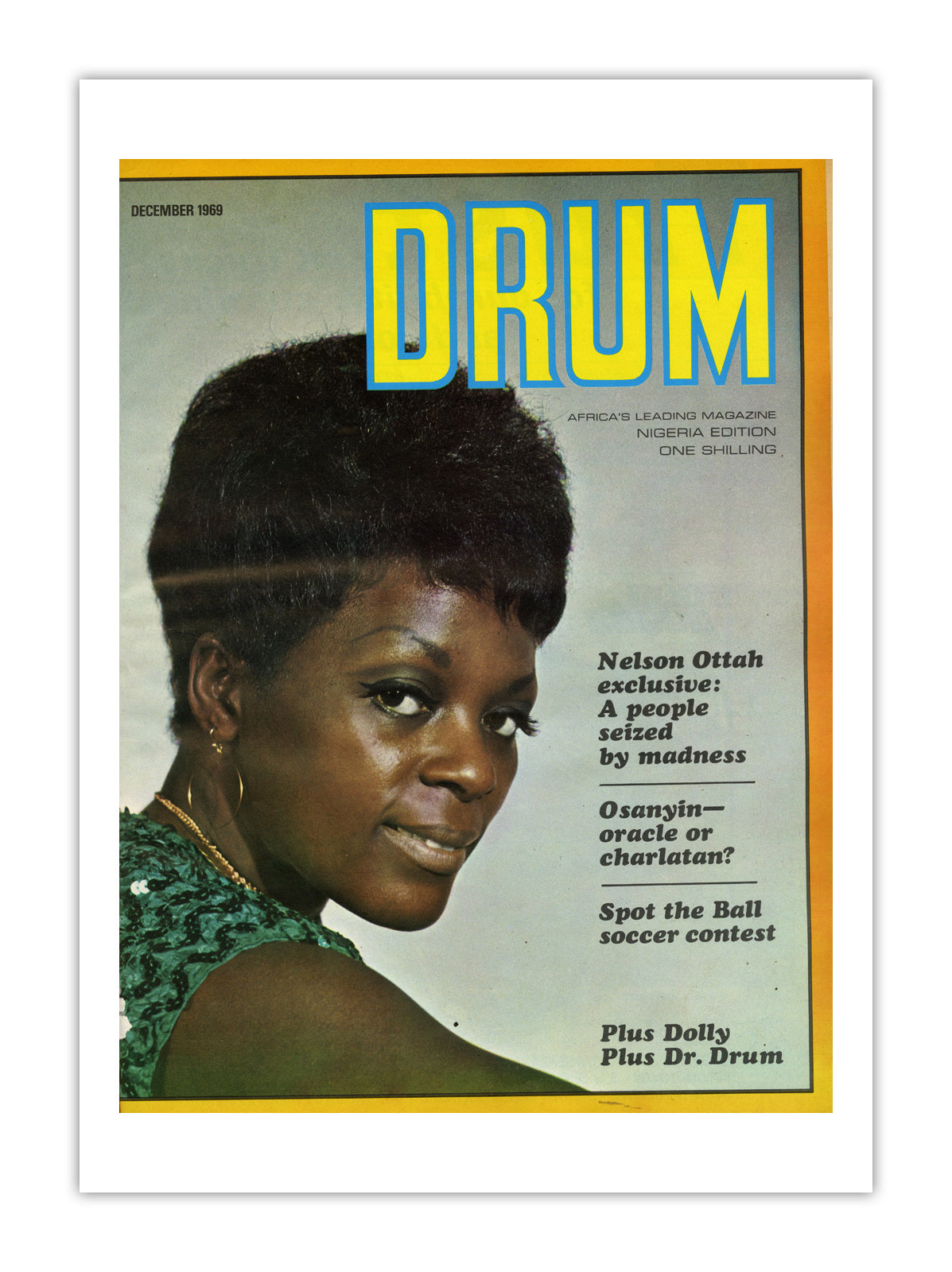 Nigeria Drum Magazine cover, December 1969 – archival poster print