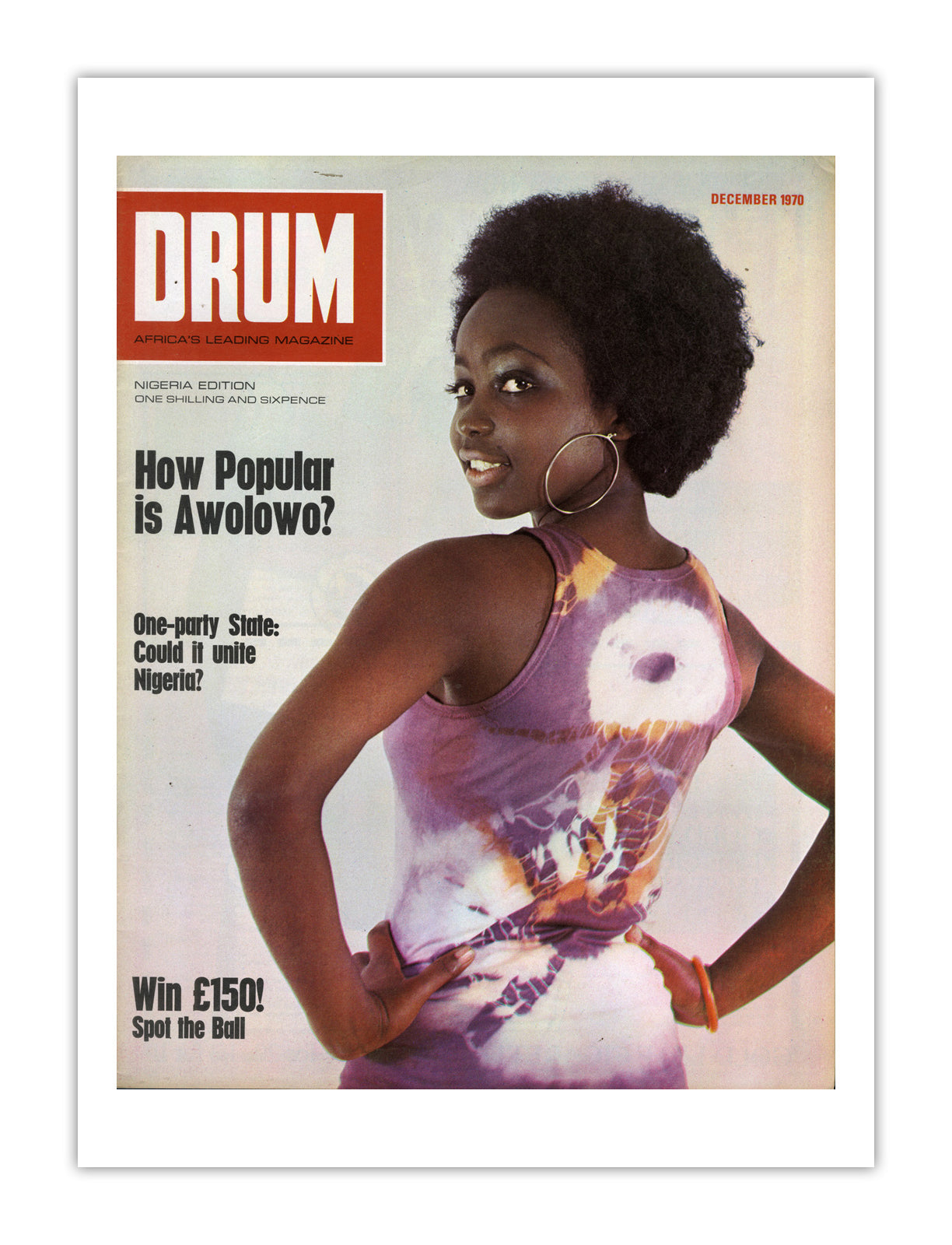 Nigeria Drum Magazine cover, December 1970 – archival poster print
