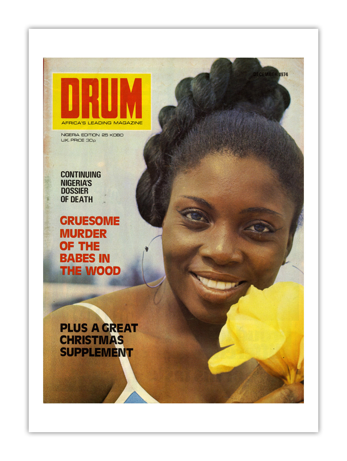 Nigeria Drum Magazine cover, December 1974 – archival poster print