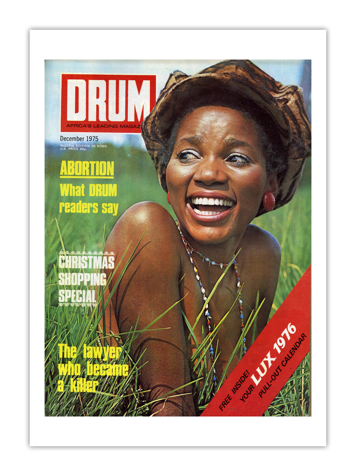 Nigeria Drum Magazine cover, December 1975 – archival poster print
