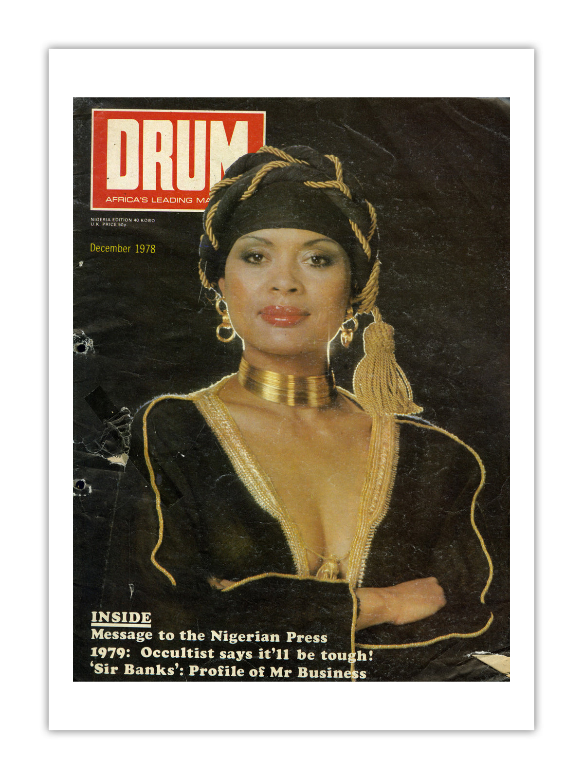 Nigeria Drum Magazine cover, December 1978 – archival poster print