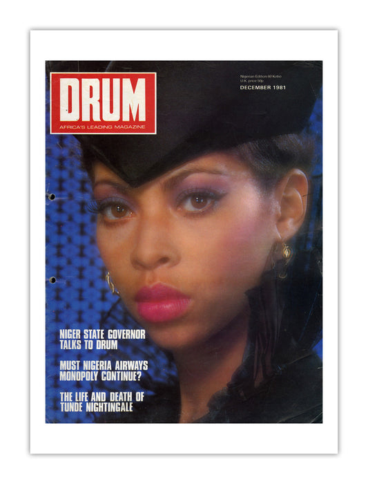 Nigeria Drum Magazine cover, December 1981 – archival poster print