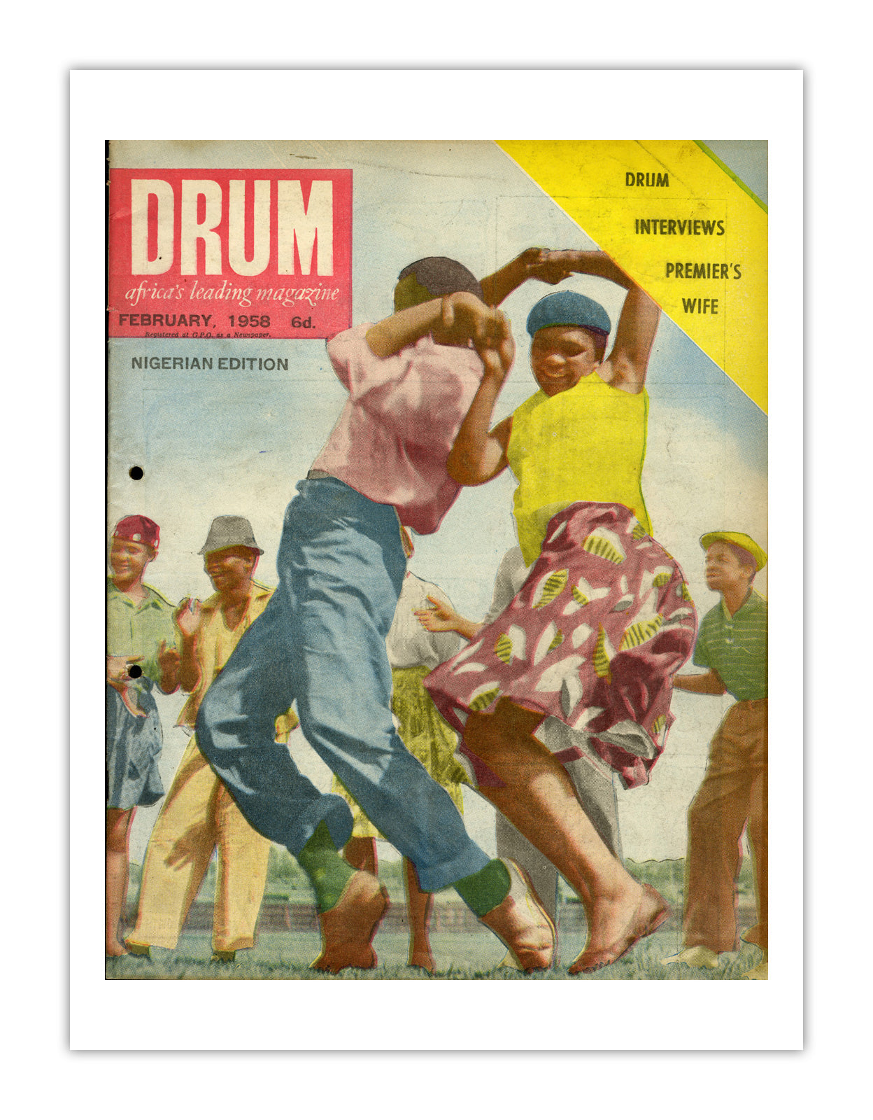 Nigeria Drum Magazine cover, February 1958 – archival poster print