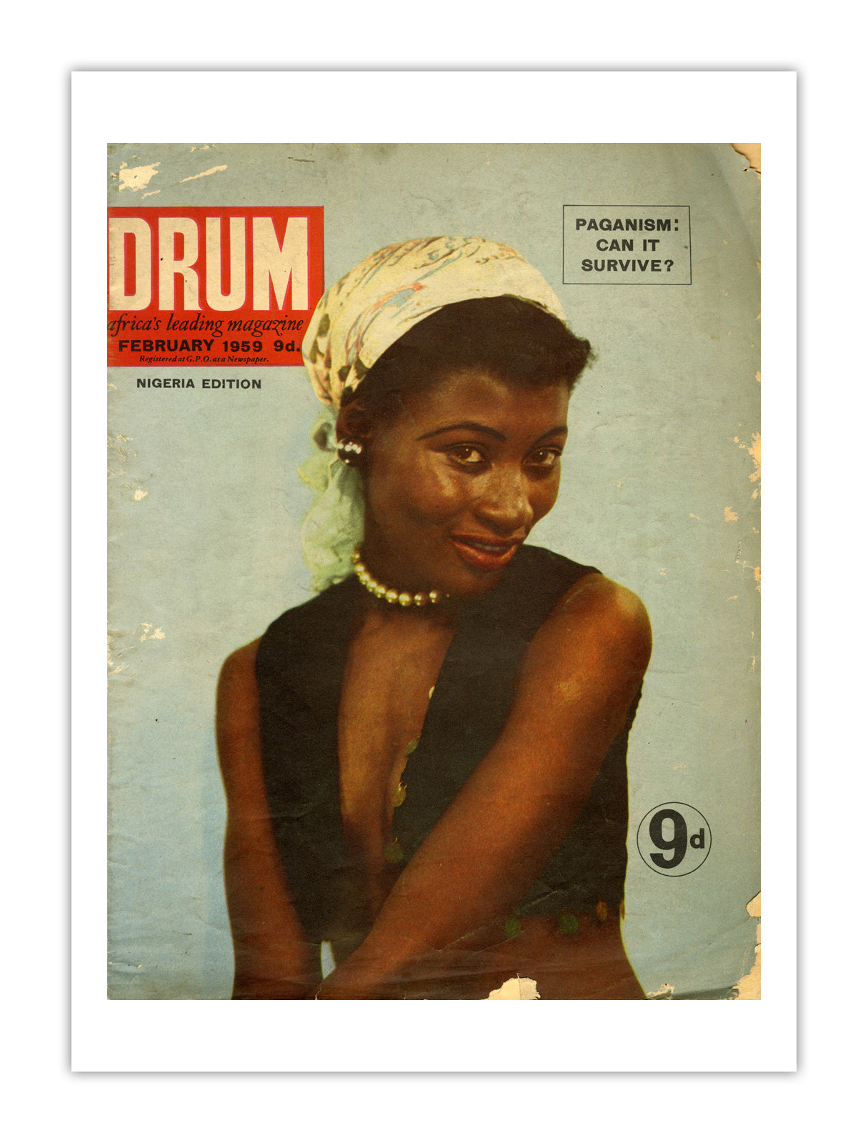 Nigeria Drum Magazine cover, February 1959 – archival poster print