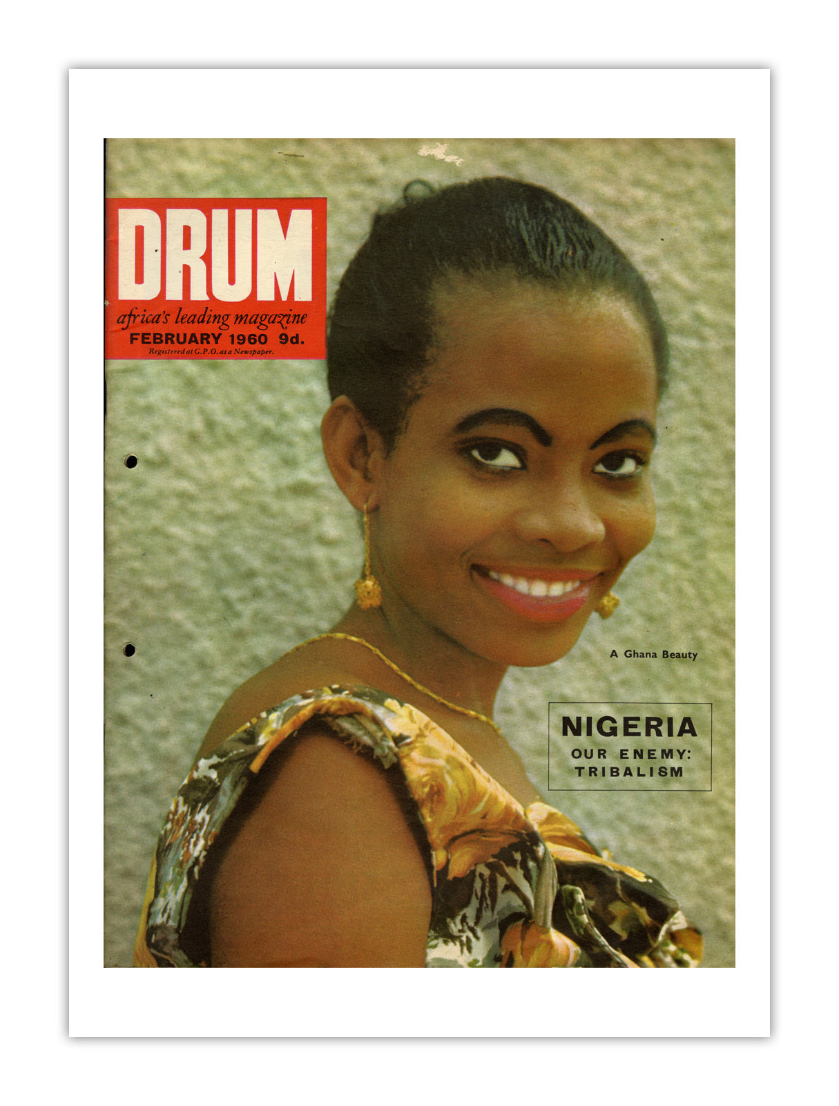 Nigeria Drum Magazine cover, February 1960 – archival poster print