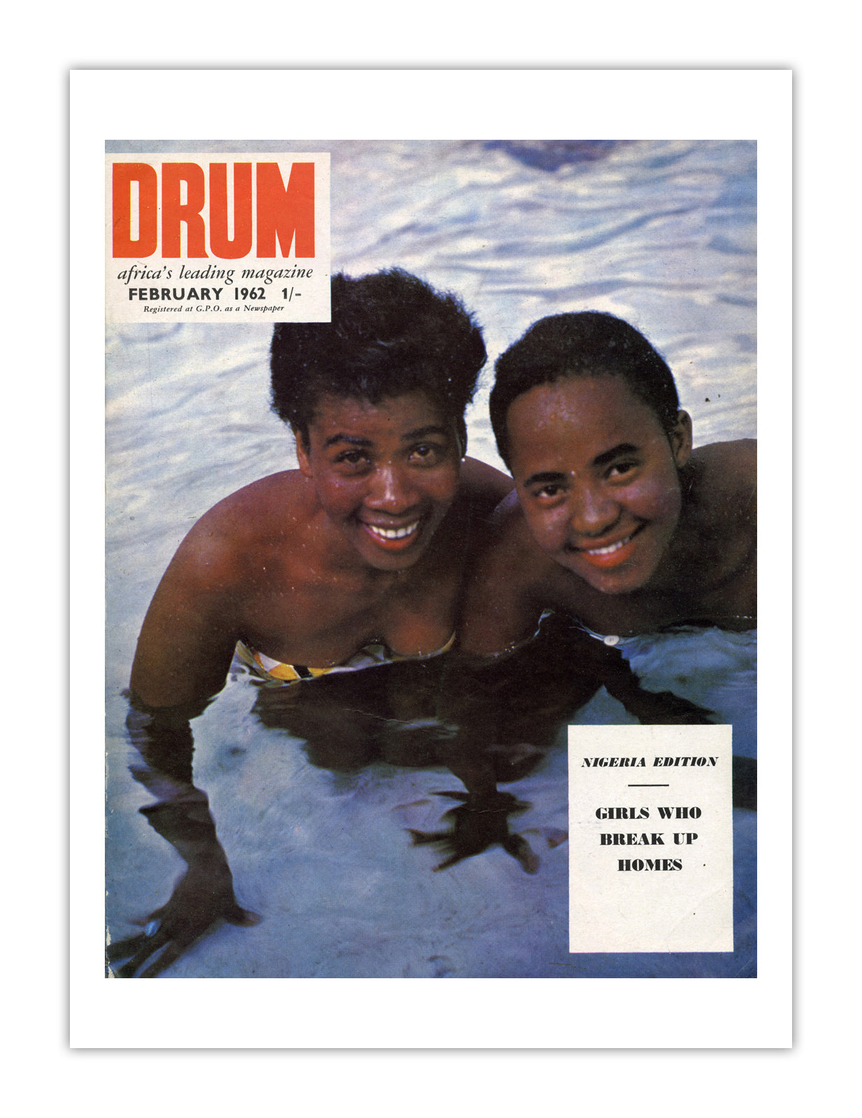 Nigeria Drum Magazine cover, February 1962 – archival poster print