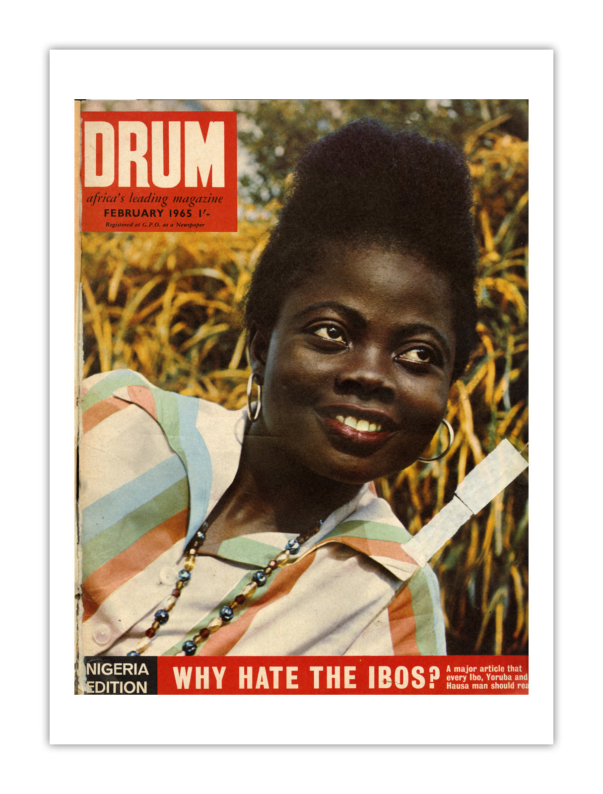 Nigeria Drum Magazine cover, February 1965 – archival poster print