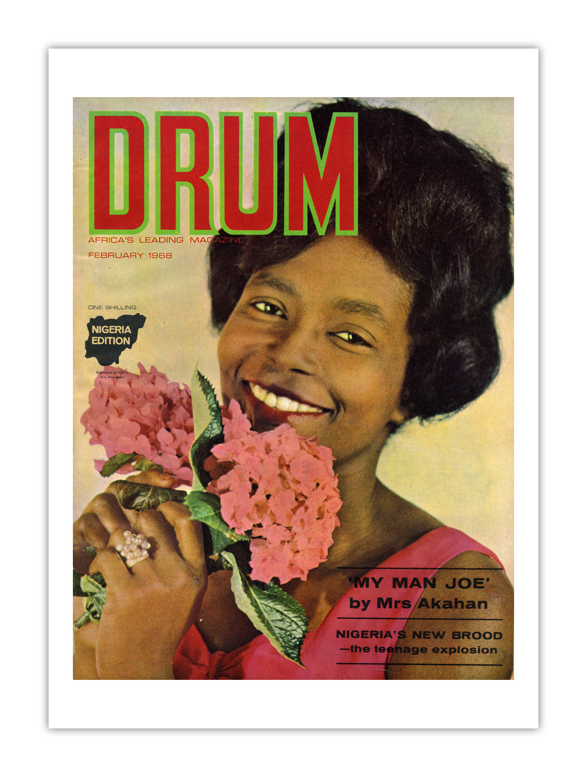 Nigeria Drum Magazine cover, February 1968 – archival poster print