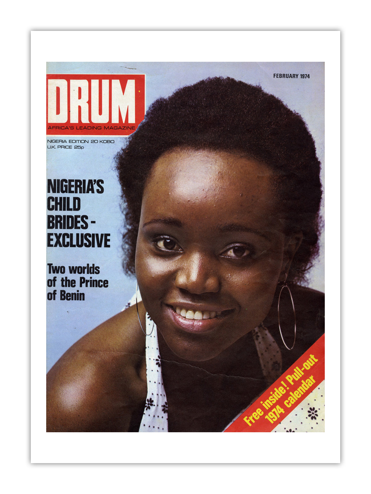 Nigeria Drum Magazine cover, February 1974 – archival poster print