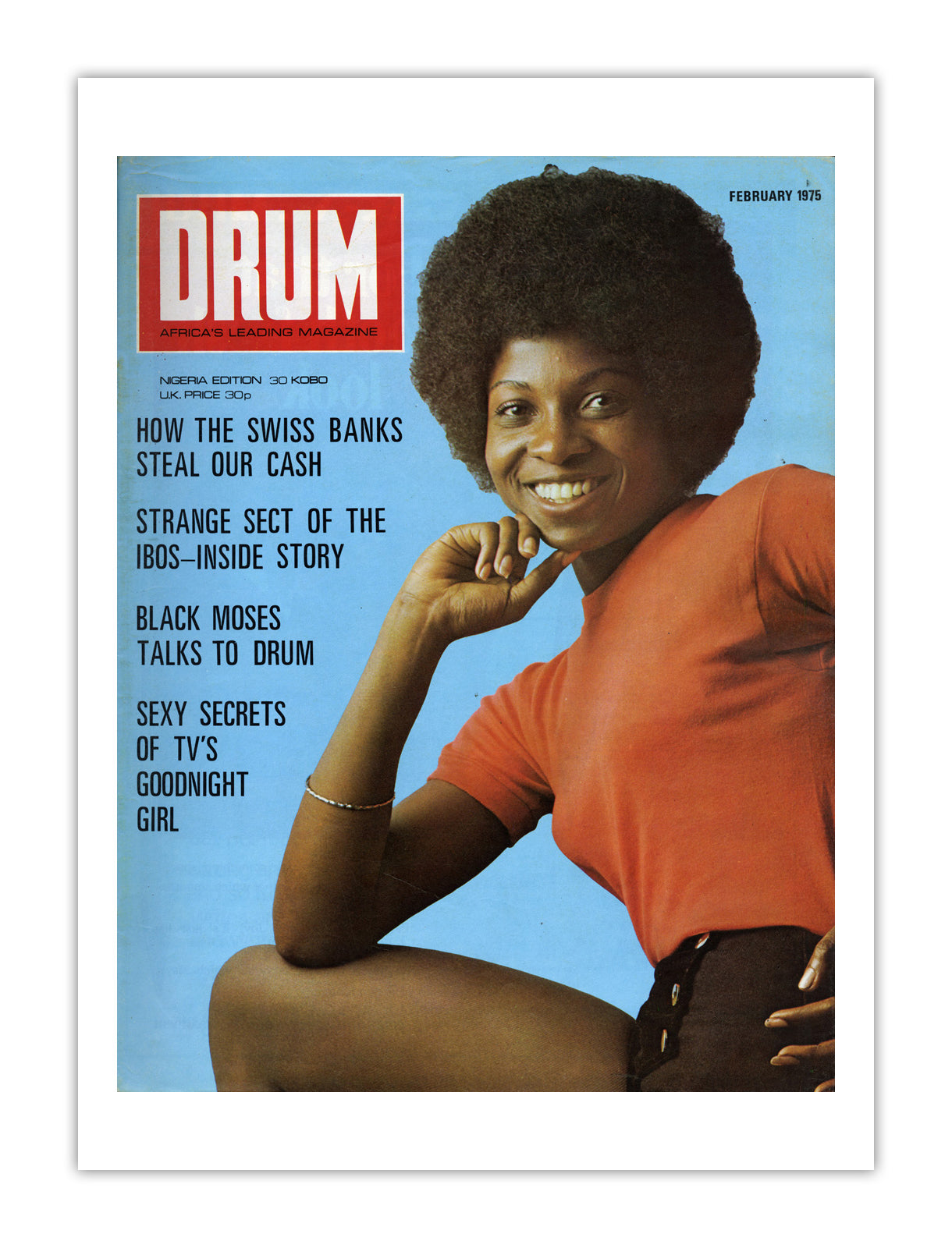Nigeria Drum Magazine cover, February 1975 – archival poster print
