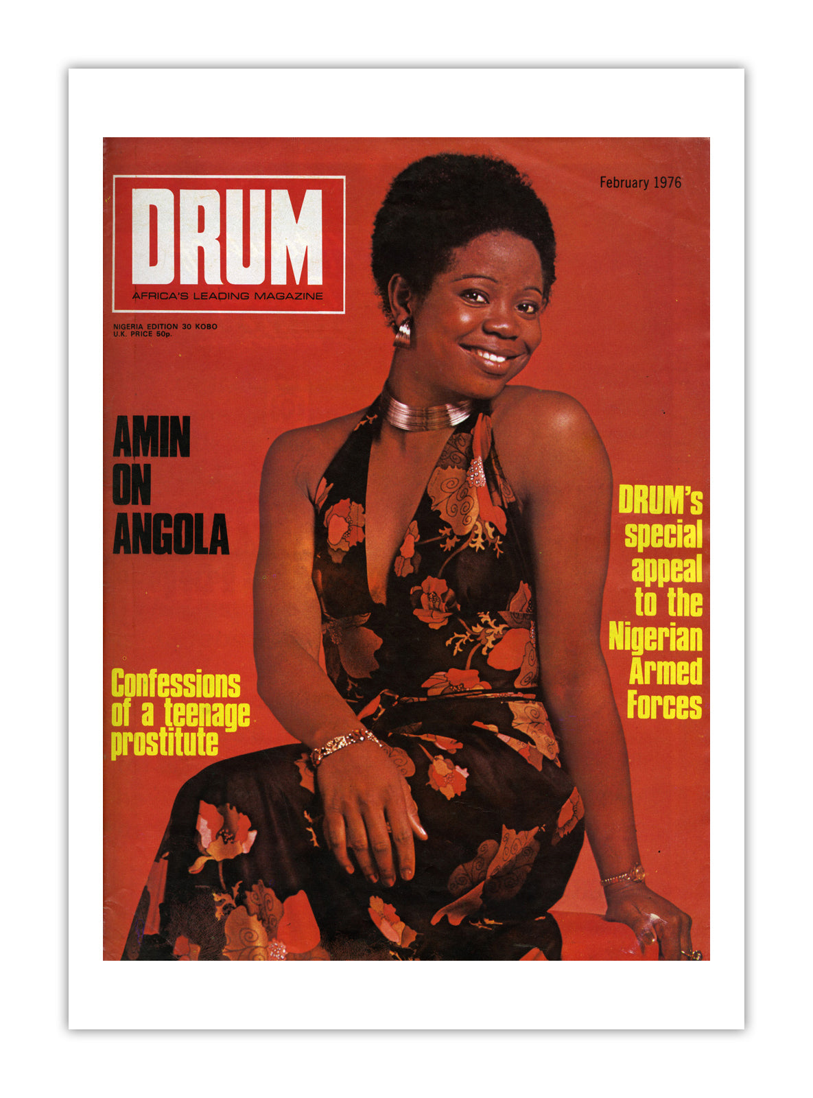 Nigeria Drum Magazine cover, February 1976 – archival poster print